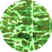 Round Abstract Green Modern Rug, abs841grn