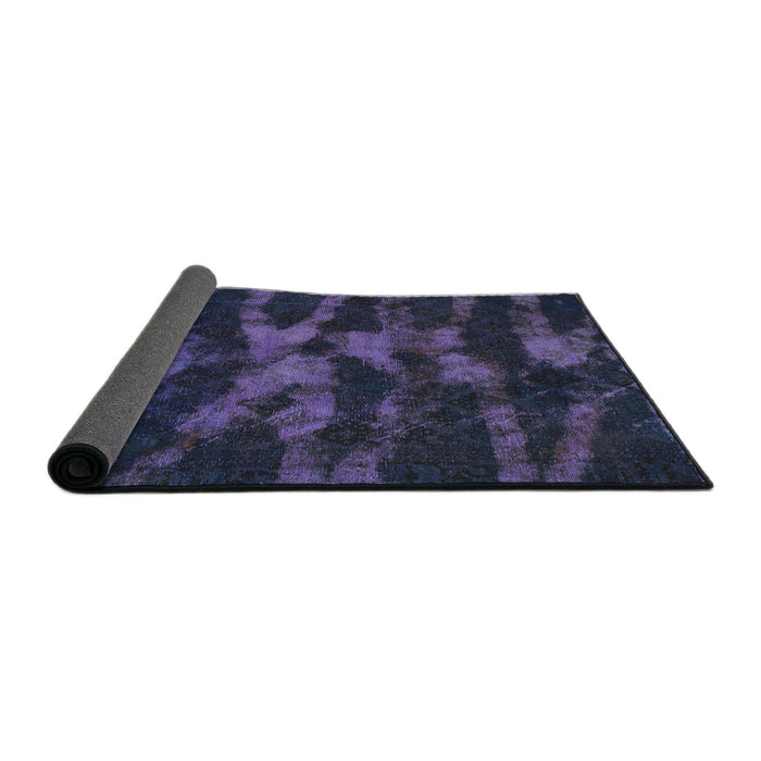 Sideview of Abstract Deep Purple Modern Rug, abs842
