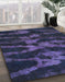 Machine Washable Abstract Deep Periwinkle Purple Rug in a Family Room, wshabs842
