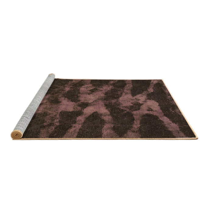 Sideview of Machine Washable Abstract Brown Modern Rug, wshabs842brn