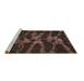 Sideview of Machine Washable Abstract Brown Modern Rug, wshabs842brn