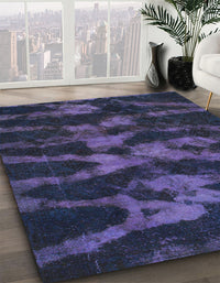 Abstract Deep Purple Modern Rug, abs842