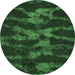 Round Abstract Emerald Green Modern Rug, abs842emgrn