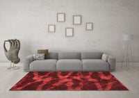 Machine Washable Abstract Red Modern Rug, wshabs842red
