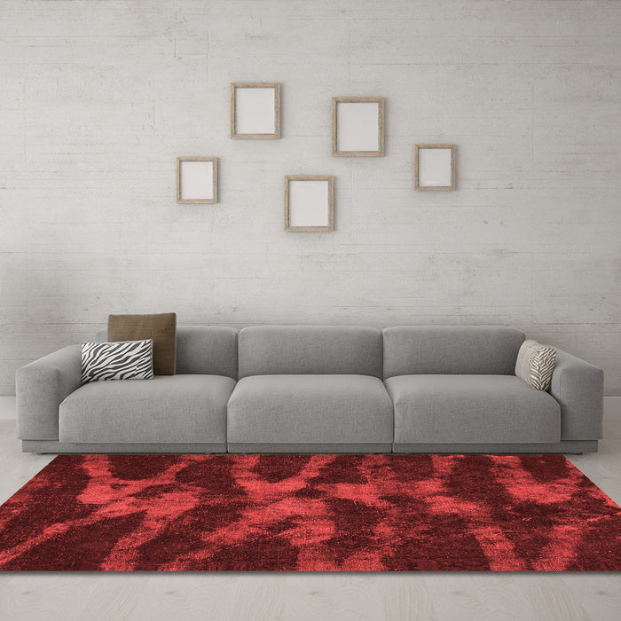 Modern Red Washable Rugs
