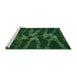 Sideview of Machine Washable Abstract Green Modern Area Rugs, wshabs842grn