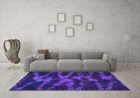 Machine Washable Abstract Purple Modern Rug, wshabs842pur