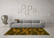 Machine Washable Abstract Yellow Modern Rug in a Living Room, wshabs842yw