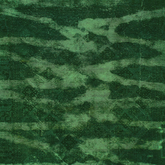 Square Machine Washable Abstract Green Modern Area Rugs, wshabs842grn