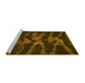 Sideview of Machine Washable Abstract Yellow Modern Rug, wshabs842yw