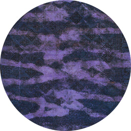 Round Abstract Deep Purple Modern Rug, abs842