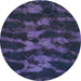 Round Abstract Deep Purple Modern Rug, abs842