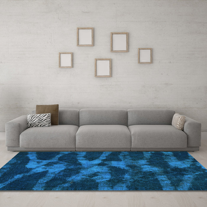 Machine Washable Abstract Light Blue Modern Rug in a Living Room, wshabs842lblu