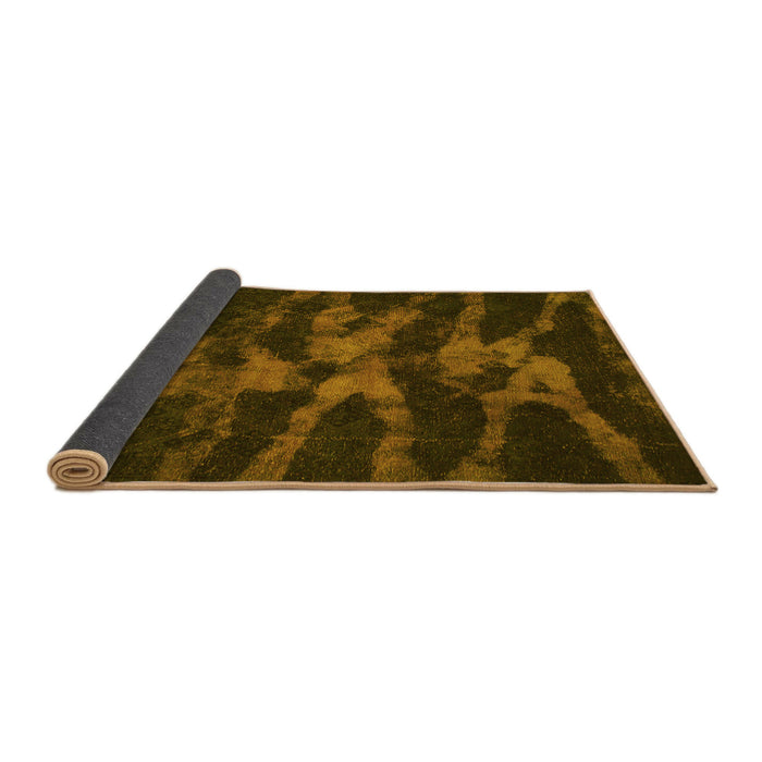 Sideview of Abstract Yellow Modern Rug, abs842yw