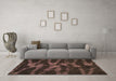 Machine Washable Abstract Brown Modern Rug in a Living Room,, wshabs842brn