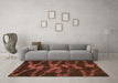 Machine Washable Abstract Orange Modern Area Rugs in a Living Room, wshabs842org