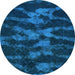 Round Abstract Light Blue Modern Rug, abs842lblu