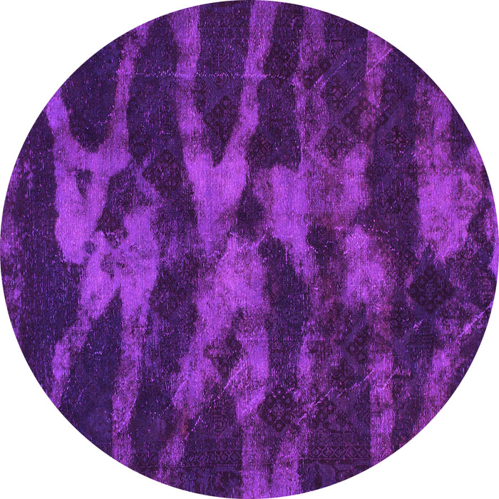 Round Machine Washable Abstract Pink Modern Rug, wshabs842pnk