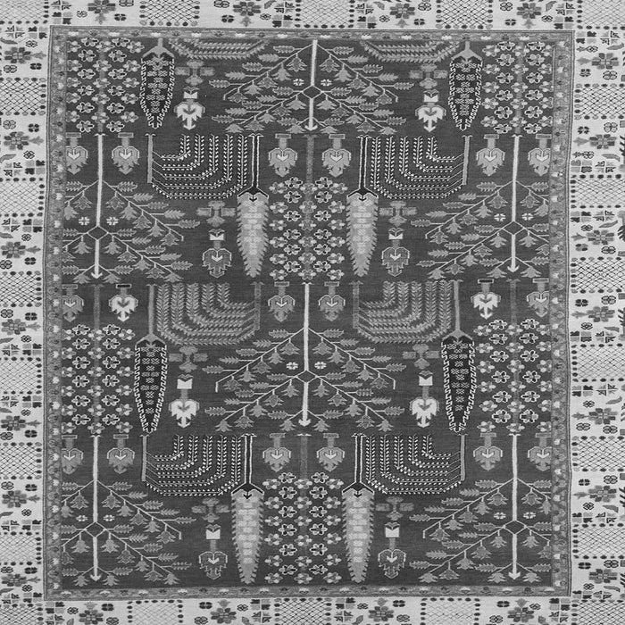 Square Abstract Gray Modern Rug, abs843gry