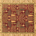 Square Machine Washable Abstract Brown Modern Rug, wshabs843brn