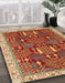 Abstract Red Modern Rug in Family Room, abs843