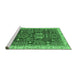 Sideview of Machine Washable Abstract Emerald Green Modern Area Rugs, wshabs843emgrn