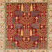 Square Abstract Red Modern Rug, abs843