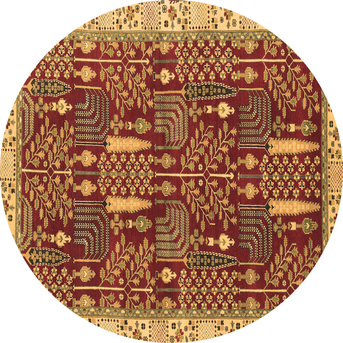 Round Abstract Brown Modern Rug, abs843brn