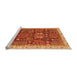 Sideview of Machine Washable Abstract Orange Modern Area Rugs, wshabs843org