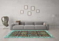 Machine Washable Abstract Light Blue Modern Rug, wshabs843lblu