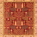 Square Abstract Orange Modern Rug, abs843org