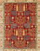 Machine Washable Abstract Red Rug, wshabs843