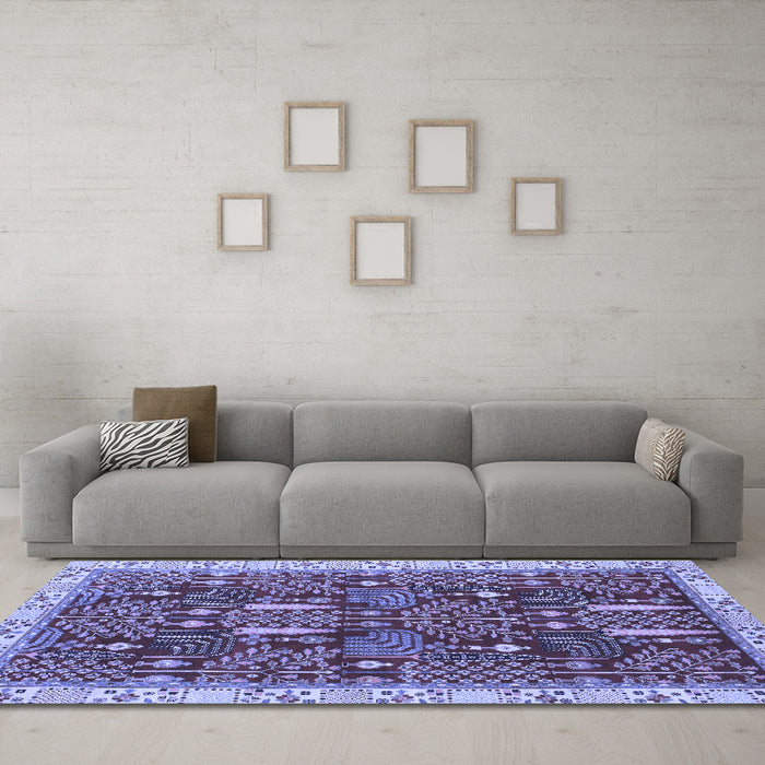 Machine Washable Abstract Blue Modern Rug in a Living Room, wshabs843blu