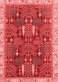 Abstract Red Modern Rug, abs843red