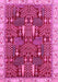 Machine Washable Abstract Pink Modern Rug, wshabs843pnk