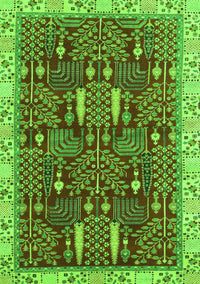 Abstract Green Modern Rug, abs843grn