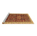 Sideview of Machine Washable Abstract Brown Modern Rug, wshabs843brn