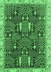 Abstract Emerald Green Modern Rug, abs843emgrn