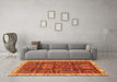 Machine Washable Abstract Orange Modern Area Rugs in a Living Room, wshabs843org