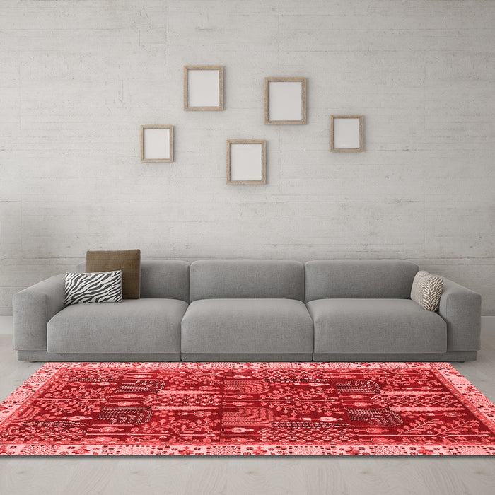 Modern Red Washable Rugs