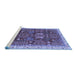 Sideview of Machine Washable Abstract Blue Modern Rug, wshabs843blu