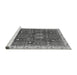 Sideview of Machine Washable Abstract Gray Modern Rug, wshabs843gry