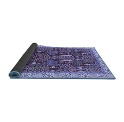 Sideview of Abstract Blue Modern Rug, abs843blu