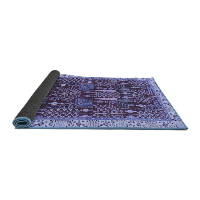Sideview of Abstract Blue Modern Rug, abs843blu