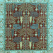 Square Abstract Light Blue Modern Rug, abs843lblu