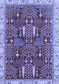 Abstract Blue Modern Rug, abs843blu