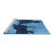 Sideview of Machine Washable Abstract Blue Rug, wshabs844