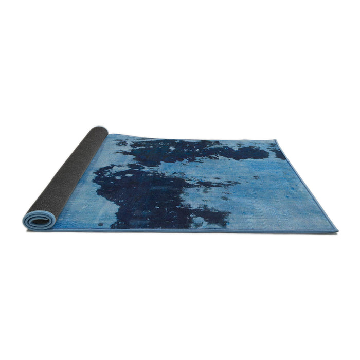Sideview of Abstract Blue Modern Rug, abs844