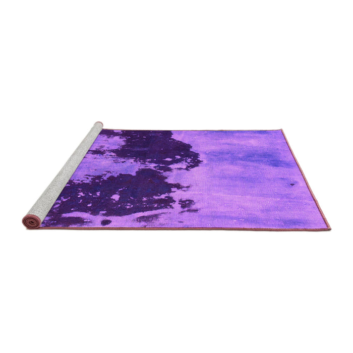 Sideview of Machine Washable Abstract Pink Modern Rug, wshabs844pnk