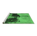 Sideview of Machine Washable Abstract Emerald Green Modern Area Rugs, wshabs844emgrn